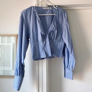 & Other Stories Cropped Button Up Dress Shirt
